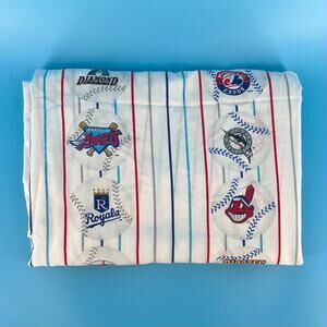 90s MLB baseball team logo twin fitted sheet 1990s vintage